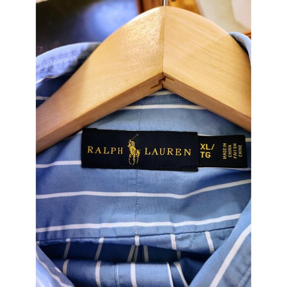 Mens Ralph Lauren Blue Label Striped Dress Shirt Size XL - Picture 6 of 7
